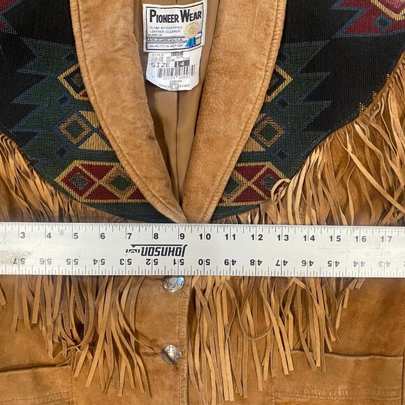 Pioneer Wear Vintage Leather Western Jacket With Fringe - Picture 9 of 11